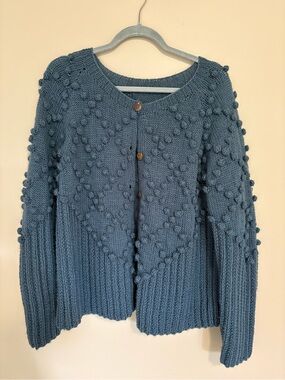 Liz Alig Hand Knit Nepali Wool Bobble Knit Cardigan
